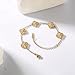 GRBeid 18K Gold Plated Clover Lucky Bracelet for Women Flower Four Leaf Link Bracelets Dupes Trendy Jewelry Birthday Gifts for Women/Mom/Wife/Daughter/Girlfriend/Besties/Sister/Grandma/Nana (Gold)