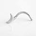 Sterling Silver Moon Nose Stud, Unique Dainty Indian Style Screw Shape Ear Piercing, 20g, 20 Gauge, Fits also Helix and Cartilage Ear Piercing, Handmade by Alagia Jewelry