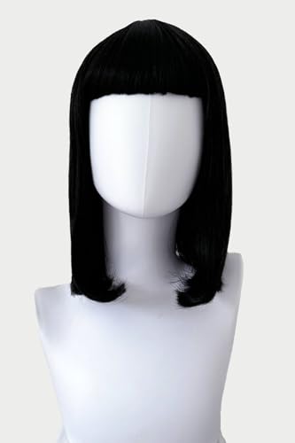Perruque long bob frange courte rétro Beth #1b - 7