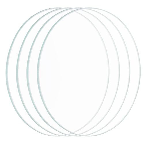 PATIKIL Lentille Led de 2,91 Pouces de Diamètre, 4 Pièces Lentille en Verre à Bord Poli pour Pièces de Rechange de Lampe de Poche, Transparent