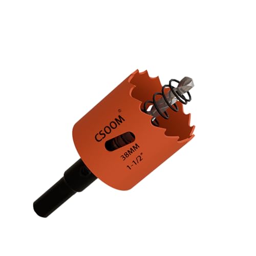 CSOOM 1-1/2 (38mm) Bi-Metal Hole Saw for Plastic Wood Plywood Thin Steel and Thin Aluminum Sheets