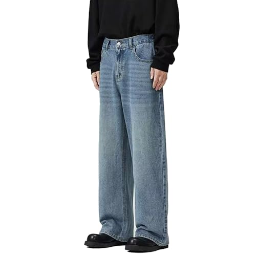 Men's Baggy Straight Leg Jeans Vintage Boyfriend Y2k Denim Pants Casual Loose Fit Hip Hop Trousers3