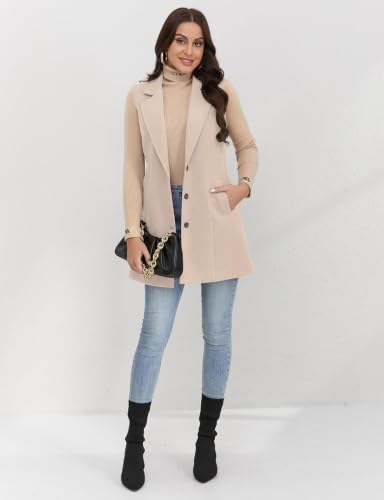 Image of IDEALSANXUN Plaid Vest for Women Fall Winter Sleeveless Blazer Jackets
