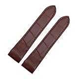 Correa de reloj compatible con Cartier Santos 100 for hombre y mujer, correa de piel de vacuno con hebilla plegable, correa de reloj de cuero de 20 mm y 23 mm.