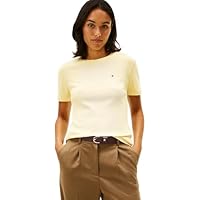 Tommy Hilfiger Slim Cody C-nk Ss Ww0ww40587 Camiseta, Yellow (Zesty Yellow), L para Mujer