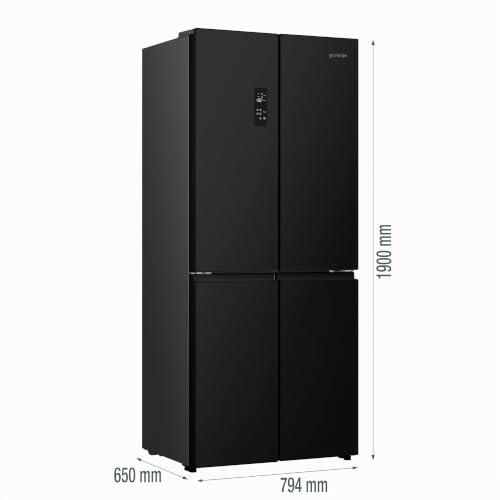 Gorenje NRM819D61BX Cross Door, 460L, CrispZone mit Feuchteregler, Frischbox mit Multifunktion, Eisbox, Fastfreeze, NoFrost, Inverter-Kompressor,BxHxT: 79,4×190×65 cm, Matt Schwarz
