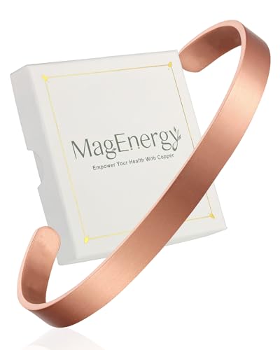 MagEnergy Kupferarmband Herren Damen – 100% Reines Kupfer Armband, Flexibel Einstellbar, Modisches Handgemachtes Schmuckstück mit Geschenkbox