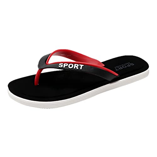 Generisch Zapatos de hombre Moda Playa Flip Flops Flat Toe Sandwich Playa Chanclas para Hombres Original Chanclas Mujer, Negro , 45 EU