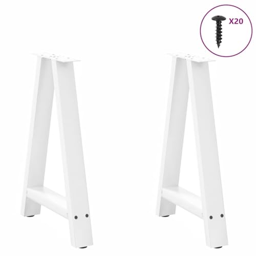 Pieds de table avec nivellement réglable en acier blanc résistant - 3