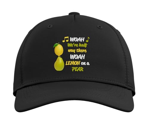 Funny Misheard Song Lyrics Woah Lemon on a Pear Music Meme Adjustable Printed Baseball Hat, Black