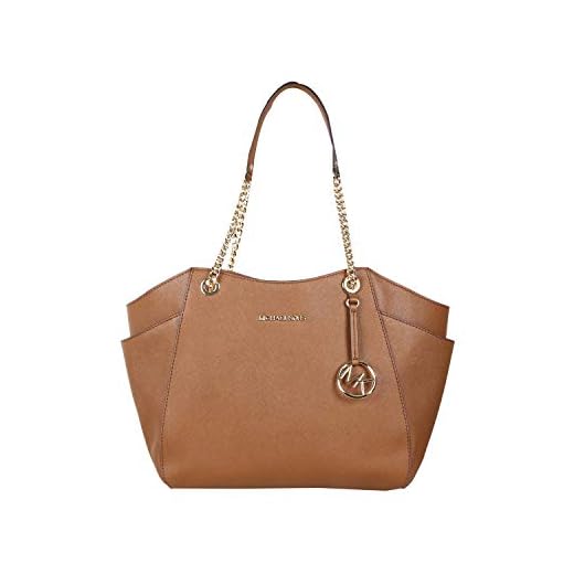 Michael Kors Jet set resa stor kedja läder axelväska bagage