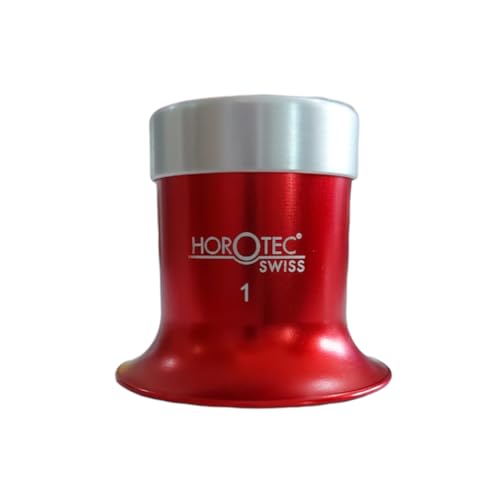 Horotec MSA 00.031-1 Lente per occhiali in alluminio anodizzato rosso con anello avvitato x10