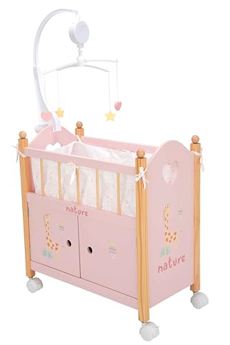 ARIAS-Cuna de la colección Nature. Incluye Armario y un Bonito carrusel. Medidas:50,50x27x54 CM. Juguete Niños +3 años (ARI21586)