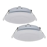 Facon 4.5inch 12V LED RV Puck Light - 2 Packs, 4000K Cool White, Full Aluminum Recessed 12Volt Interior Ceiling Lights for RV, Camper, Trailer, Boat, cETL Certified, DLFST4-008/RVR4H-MH40