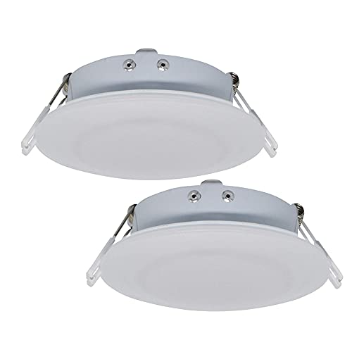 Facon 4.5inch 12V LED RV Puck Light - 2 Packs, 4000K Cool White, Full Aluminum Recessed 12Volt Interior Ceiling Lights for RV, Camper, Trailer, Boat, cETL Certified