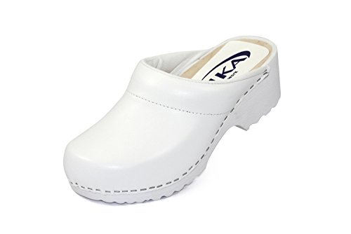 Sika 148 Sabots de loisirs traditionnels ouverts sans embout et coupe large - Blanc - Blanc., 43 EU