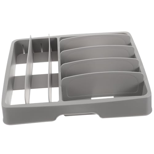 VANZACK Organizador de Cubiertos Ajustable para Cajón Caja de Almacenamiento de Utensilios de Plástico sin Tapa Compartimentos Desmontables para Cocina y Orden el Hogar