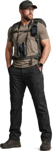 Image of CQR Men's Convertible Cargo Tactical Pants, Water Resistant Outdoor Hiking Pants, Zip Off Lightweight Stretch Work Pants