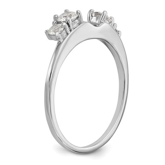 Diamond2Deal 14k White Gold 1/2Ct Lab Grown Diamond Guard Ring VS-SI Clarity, G-H Color4