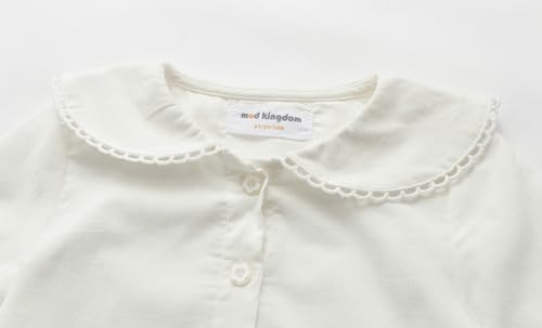 Mud Kingdom Little Girls Corduroy Shirt Button Down Long Sleeve Lace Collar3