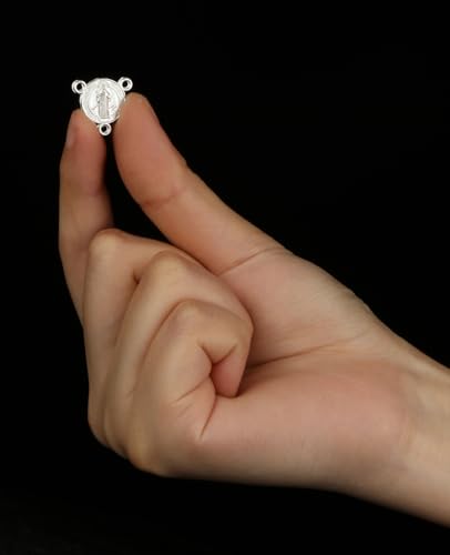 Diyalo 3-Hole IHS Holy Chalice/Holy Family/Jerusalem/Sacred Heart/Pope Francis/St.Benedict Medal Rosary Chaplet Connector Centerpieces Jewelry Making Parts (St.Benedict Medal-S-round-50pcs)