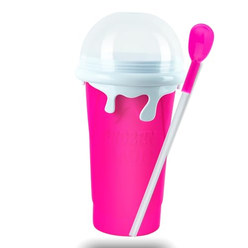 Color Land Slushie Maker Cup, Upgrade 500ml,Instant Slushy Maker Cup Double Layer - Magic Quick Frozen Smoothies Cup, Cooling Cup, Cool gadgets Tiktok Trend Items, Cool Stuff Birthday Gifts - Pink