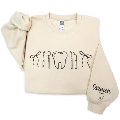 Chillever - Dental Hygienist Embroidered Sweatshirt, Gift For Hygienist, Tooth Gift, Teeth Sweatshirts For Women