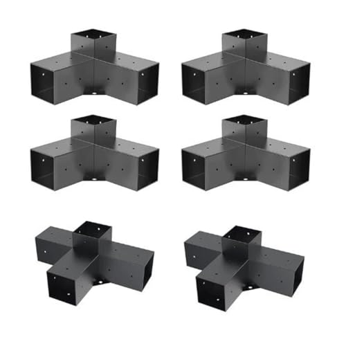 Kit De Soportes for Pérgola for Madera 4x4 - Herrajes De Acero con Recubrimiento En Polvo Negro De Alta Resistencia, Compatible con Velas De Sombra, for Marco De Pérgola/Terraza/Patio DIY(A)