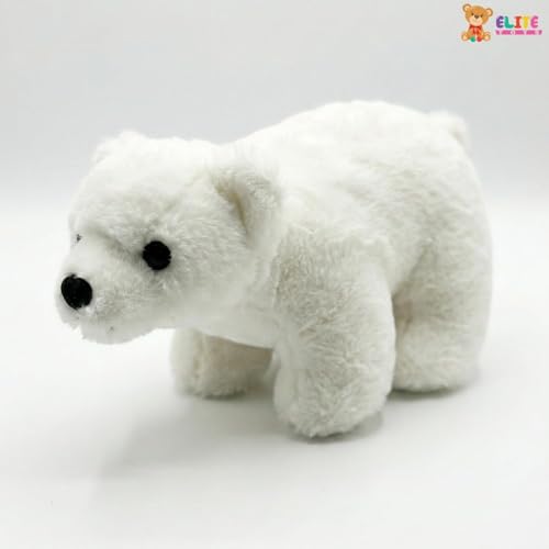 Image of ELITE CREATIONS Polar Bear Soft Toy 30 cm | Cute White Bear Plush Stuffed Animal | Soft Cuddly Teddy Toy for Kids Boys Girls | Birthday Gift Baby Toy Room Decor