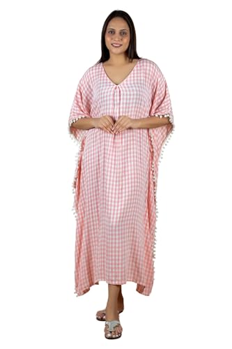 Image of NIHSAMAH Cotton Kaftan Nighty for Women, Printed Premium Stylish Loungewear, Comfortable Nightwear, Sleepwear for Ultimate Relaxation