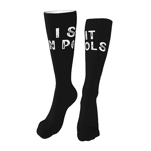 I Shit In Pools Knee High Socks For Women Long Tube Socks Athletic Compression Socks Unisex High Socks Girls