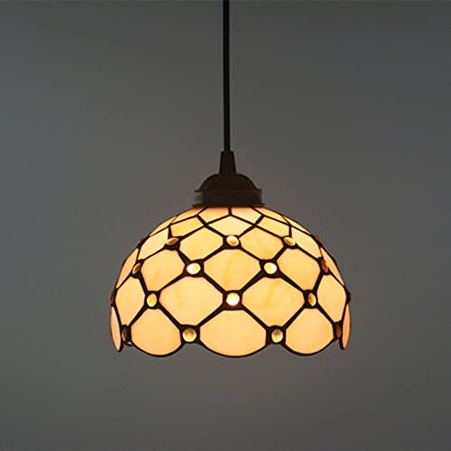 Vitrail de 20 cm suspension style Tiffany avec hauteur réglable