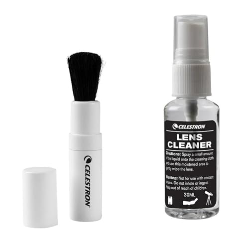 Celestron 93576 Lens Cleaning Kit - Kit de nettoyage de lentilles avec 10 lingettes, produit de nettoyage, chiffonnette et brosse rétractable dans un étui souple, noir et orange – Image 4