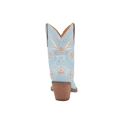 Image of Dingo Womens Primrose Floral Embroidered Snip Toe Casual Boots Ankle Mid Heel 2-3 inch