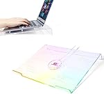 Acrylique RGB Support pour ordinateur portable USB Chargeur,Poste d'ordinateur portable de jeu avec évents stable Base - Compatible with10 à 17 '' pour les accessoires de table Gamer Desktop