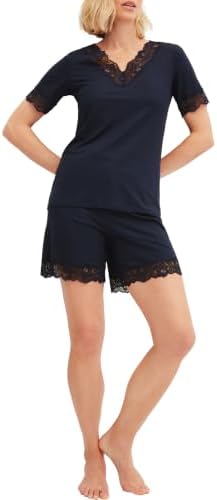 CALIDA Elegant Dreams Kurz-Pyjama Damen | kurzer Schlafanzug, seidig weich, elastisch und anschmiegsam mit femininer Spitze