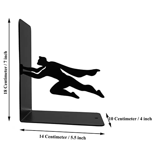 HeavenlyKraft Superheros Decorative Metal Bookend, Non Skid Book End, Book Stopper for Home/Office Decor/Shelves, Children Room Décor, 5.9 X 3.9 X 3.14 Inch Per Piece (Weight 2.5 Pound/Pair)