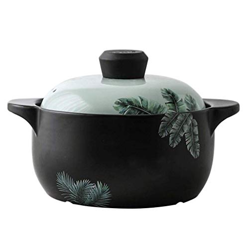 Cazuela - Olla para estofado Sopa Olla de cerámica a Gas para el hogar Resistente a Altas temperaturas Olla de Barro de tamaño Mediano Cazuela