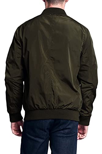 G-Style Usa Men's Lightweight Bomber Flight Jacket Jk704 - Olive - X-Large- K4F #TOP2