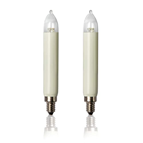 Bougie de remplacement LED de haute qualité culot E10 finition ivoire x2