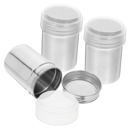 Unomor Cinnamon Sugar Shaker Flour Dispenser Set Stainless Steel Lid Easy to Clean