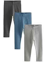 NEXT Gerippte Leggings, 3er-Pack Blau/Charcoal 12 Monate