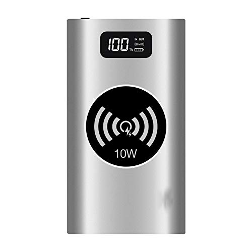 HUATINGRHEL Qi Wireless Portable Charger, 10000mAh Fast Charging Power Bank Battery Charger Pad External Battery Pack, black