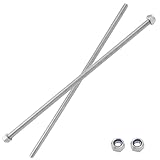 Jersvimc 2Pcs M6 x 250mm Threaded Rod Stainless Steel M6 Threaded Rod, Long Threaded Studs Fully Threaded Rods & Studs Right Hand Threaded Screw for Bolt Clamps Anchor