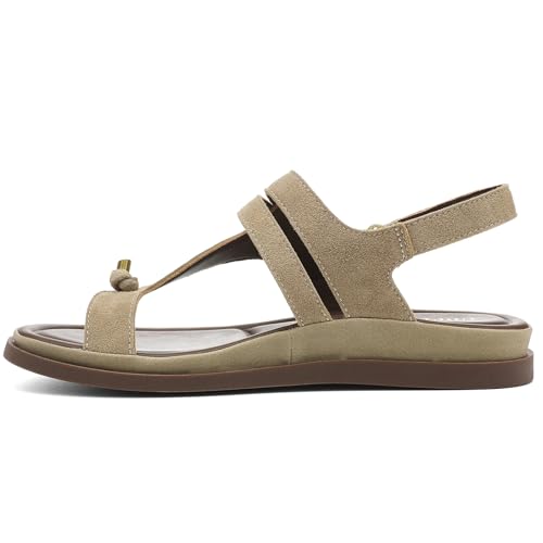 Image of UBFEN Womens Thong Sandals with Toe Loop Heel Strap for Beach | Dressy Casual Flat Flip Flops with Back Strap, Cushioned Footbed for Comfortable Summer Walking