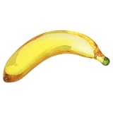 JOONOR Crystal Bananas Figurine Paperweight Glass Bananas Fruit Collectible Figurines Art Fengshui Decor Home Office Table Decoration Crystal Crafts Present for Birthday Wedding Christmas,Yellow