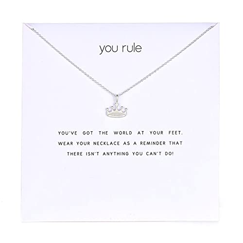 ZYAWP Amistad Plata Y Sol Gato Kitty Collar Buena Suerte Elefante Colgante Cadena Cadenas con Tarjeta de Mensaje Blanco Regalo para Mujeres y Hermanas, Zinc