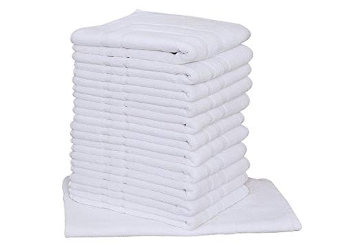 Omni Linens 12pc LOT of New White Cotton Hotel Bath MATS 7#dz 20X30