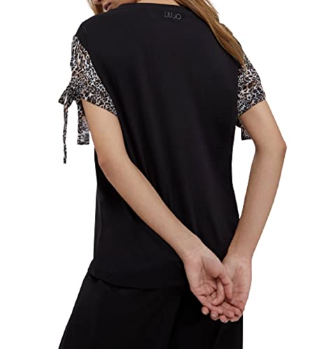 T Shirt Liu Jo Donna Nero Animalier ES22LJ41