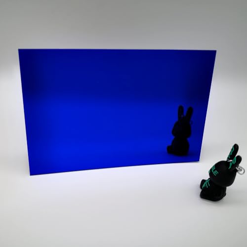 XIAOYUE Acrylic Dark Blue Mirror Sheet,Colorful Acrylic Mirror Sheet,2 Pack Blue Mirrored Acrylic Lucite Plexiglass Sheet (Actual Size 11.875